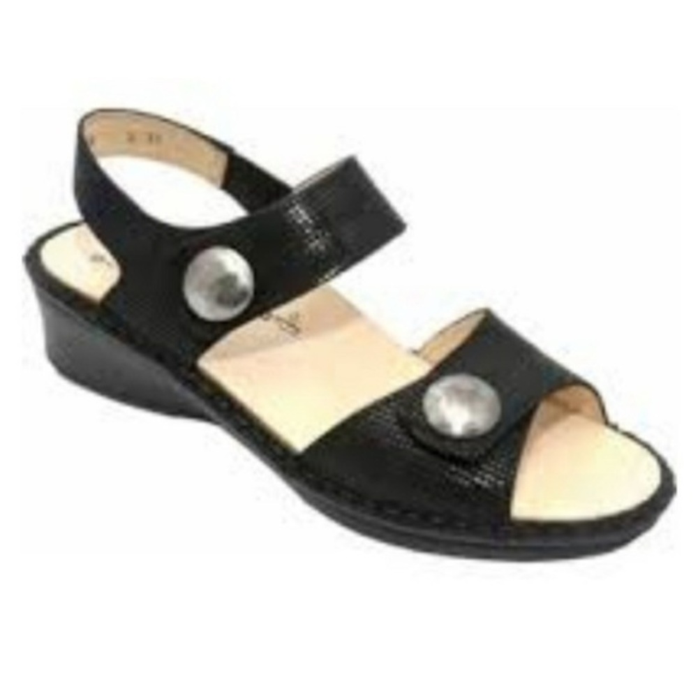 FINN COMFORT ALANYA BLACK VELCRO SANDAL SHOES